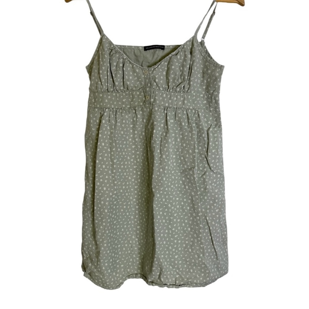 Brandy Melville Arianna Green Spaghetti Strap Dress OS